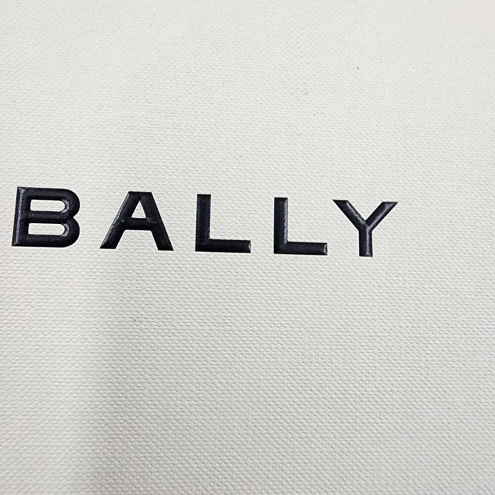 Bally Elegant Leather Card Case Unisex One Size Black Silver-Tone Logo Lettering